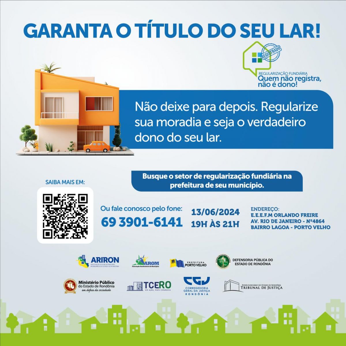 A campanha busca conscientizar sobre a regularização fundiária